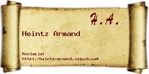 Heintz Armand névjegykártya